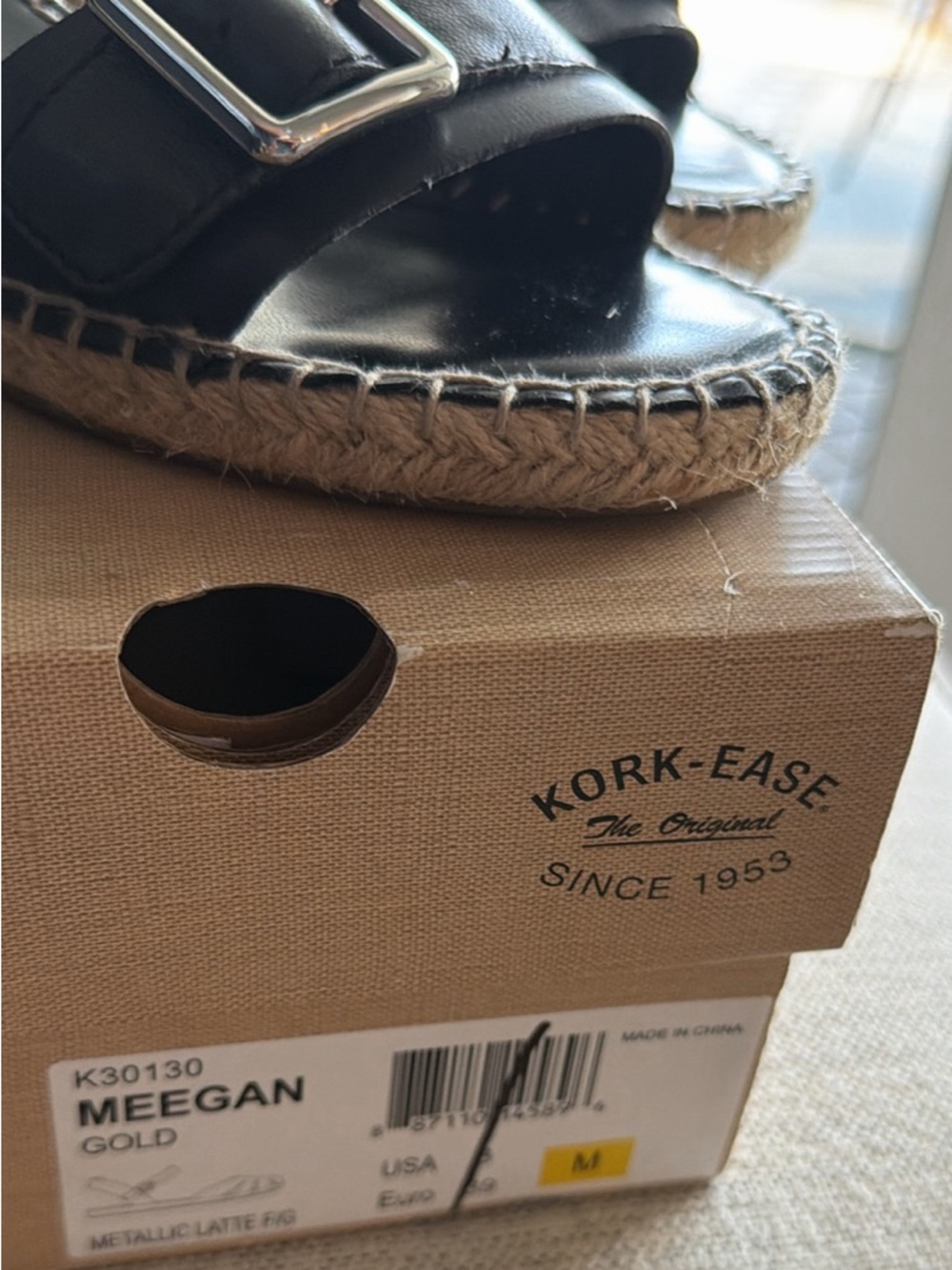 Kork-Ease Meegan Metallic Gold Espadrille Sandal